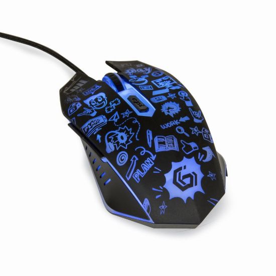 Obrázek GEMBIRD myš MUS- 6B- GRAFIX- 01, černá s grafickým potiskem, USB