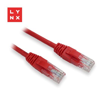 Obrázek LYNX UTP patch kabel Cat5e, PVC, CCA, 15m, červený