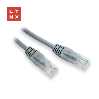 Obrázek LYNX UTP patch kabel Cat5e, PVC, CCA, 1m, šedý (balení obsahuje 10ks)