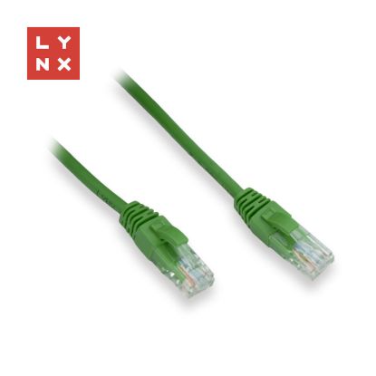 Obrázek LYNX UTP patch kabel Cat5e, PVC, CCA, 1m, zelený (balení obsahuje 10ks)