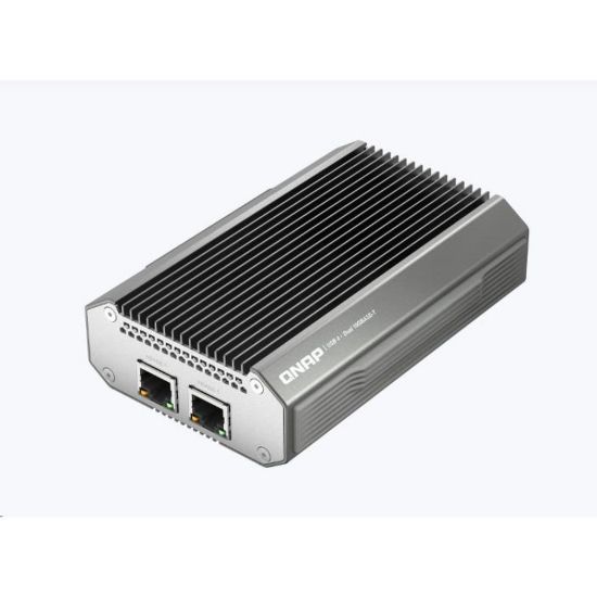 Obrázek QNAP QNA- UC10G2T adaptér USB- C/ Thunderbolt 4 na 2x 10 GBASE- T (2 x 10GbE, 1xUSB- C4/ TB4, fanless)