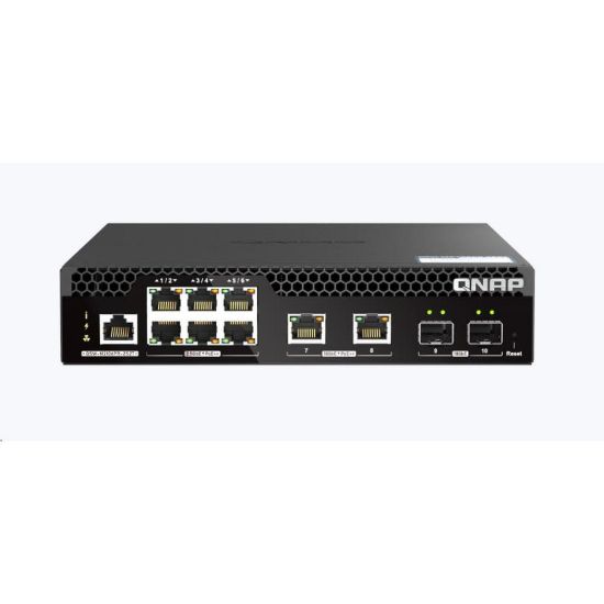 Obrázek QNAP switch QSW- M2106PR- 2S2T (2xSFP+, 2 x 10GbE, 6 x 2, 5GbE, 8xPoE++, 310 W)