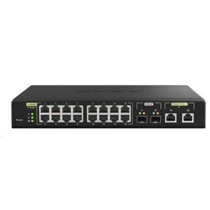 Obrázek QNAP switch QSW- M2116P- 2T2S (16 x 2, 5GbE, 2 x 10SFP+, 2 x 10GbE, 16xPoE+, 2xPoE++, 280 W)