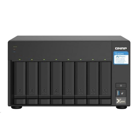 Obrázek QNAP TS- 832PX- 4G (4C/ Cortex- A57/ 1, 7GHz/ 4 GBRAM/ 8xSATA/ 2 x 2, 5GbE/ 2xSFP+/ 3xUSB3.2/ 1xPCIe)
