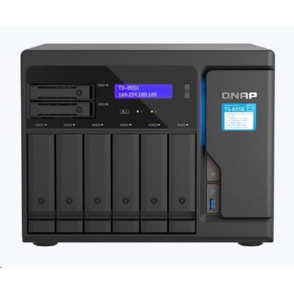 Obrázek QNAP TS- 855X- 8G (8C/ AtomC5125/ 2, 8GHz/ 8 GBRAM/ 8xSATA/ 2xM.2/ 2 x 2, 5GbE/ 1 x 10GbE/ 1xUSB2.0/ 3xUSB3.2/ 2xPCIe)