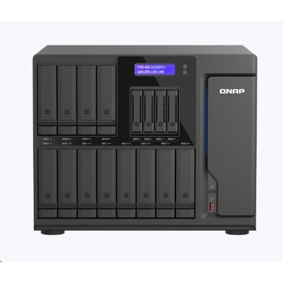 Obrázek QNAP TVS- AIh1688ATX- U7- 32G (20C/ CoreUltra7/ 5, 3GHz/ 32 GBRAM/ 12xSATA/ 4xU.2/ 2 x 2, 5GbE/ 2 x 10GbE/ 5xUSB…