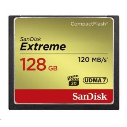 Obrázek SanDisk Compact Flash Card 128 GB Extreme (R: 120/ W: 85 MB/ s UDMA7)