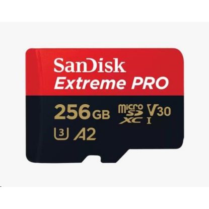 Obrázek SanDisk micro SDXC karta 256 GB Extreme PRO (200 MB/ s Class 10, UHS- I U3 V30) + adaptér