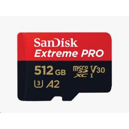 Obrázek SanDisk micro SDXC karta 512 GB Extreme PRO (200 MB/ s Class 10, UHS- I U3 V30) + adaptér