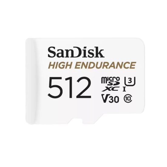 Obrázek SanDisk MicroSDXC karta 512 GB High Endurance (R: 100/ W: 40 MB/ s, C10, U3, V30) + adaptér