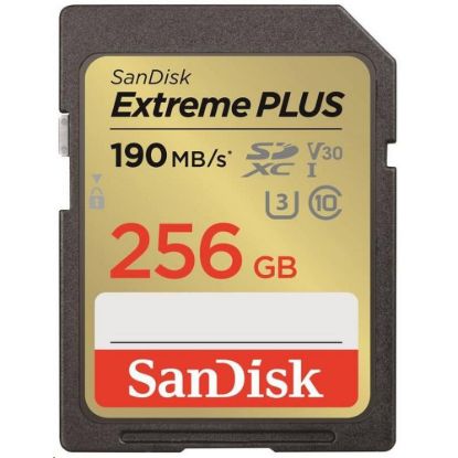 Obrázek SanDisk SDXC karta 256 GB Extreme PLUS (R 190 MB/ s W130 MB/ s Class 10, UHS- I U3 V30)