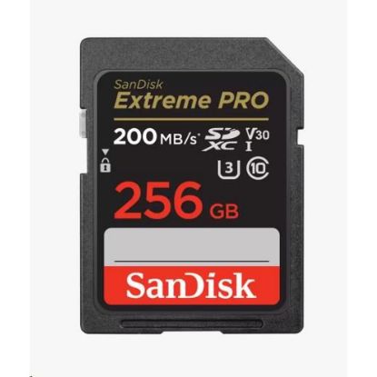 Obrázek SanDisk SDXC karta 256 GB Extreme PRO (200 MB/ s Class 10, UHS- I U3 V30)