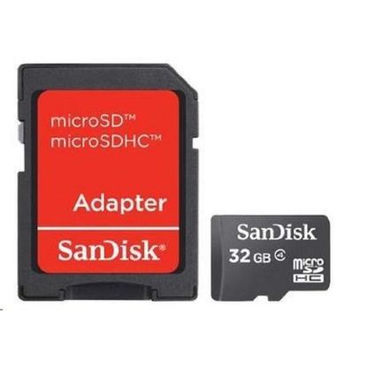 Obrázek SanDisk MicroSDHC karta 32 GB (Class 4) + adaptér