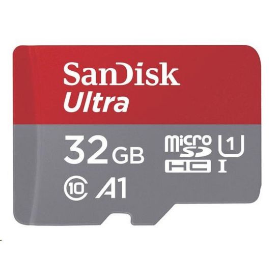 Obrázek SanDisk MicroSDHC karta 32 GB Ultra (120MB/ s, A1 Class 10 UHS- I ) + adaptér