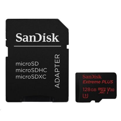 Obrázek SanDisk MicroSDXC karta 128 GB Extreme PLUS (100MB/ s, Class 10 UHS- I V30)