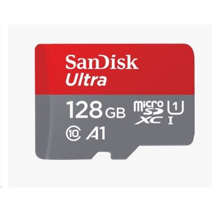 Obrázek SanDisk MicroSDXC karta 128 GB Ultra (140 MB/ s, A1 Class 10 UHS- I) + adaptér