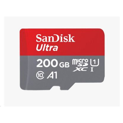 Obrázek SanDisk MicroSDXC karta 200 GB Ultra (120 MB/ s, A1 Class 10 UHS- I, Android) + adaptér