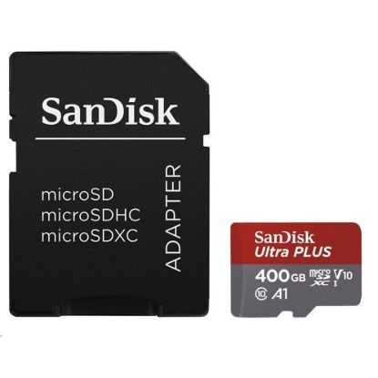 Obrázek SanDisk MicroSDXC karta 400 GB Ultra (100 MB/ s, A1 Class 10 UHS- I, Android) + adaptér