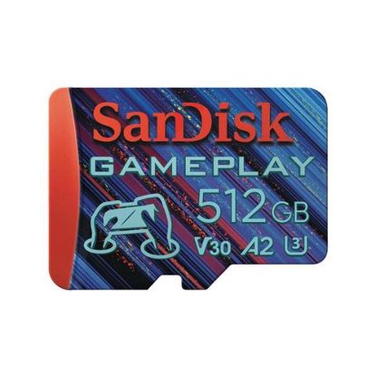 Obrázek SanDisk MicroSDXC karta 512 GB GamePlay (R: 190/ W: 130 MB/ s, UHS- I, V30, A2)