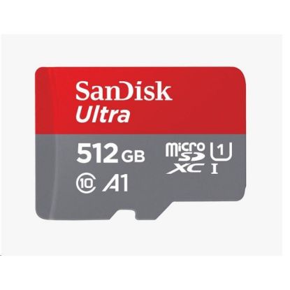 Obrázek SanDisk MicroSDXC karta 512 GB Ultra (150 MB/ s, A1 Class 10 UHS- I) + adaptér