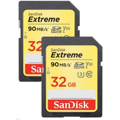 Obrázek SanDisk SDHC karta 32 GB Extreme (90MB/ s V30 UHS- I U3) 2- pack