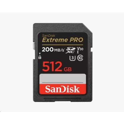 Obrázek SanDisk SDXC karta 512 GB Extreme PRO (200 MB/ s Class 10, UHS- I U3 V30)