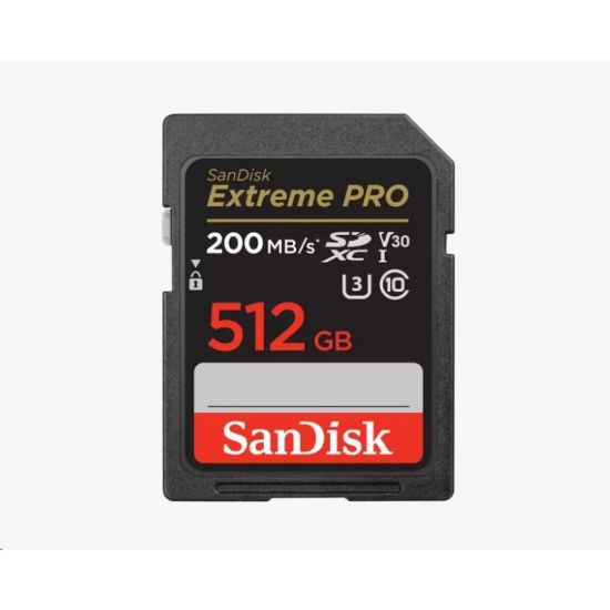 Obrázek SanDisk SDXC karta 512 GB Extreme PRO (200 MB/ s Class 10, UHS- I U3 V30)