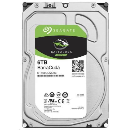 Obrázek SEAGATE HDD 6 TB BARRACUDA, 3.5", SATAIII, 5400 RPM, Cache 256MB