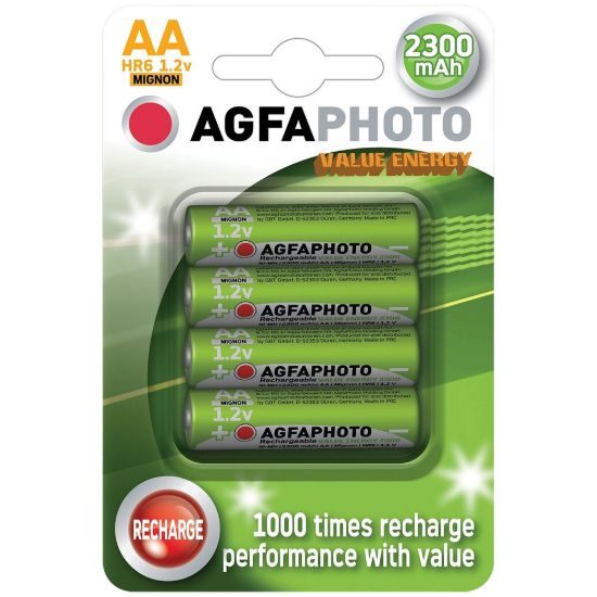 Obrázek AgfaPhoto nabíjecí NiMH baterie AA, 2300mAh, blistr 4ks