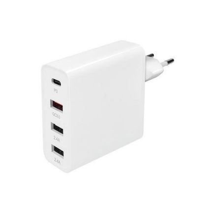 Obrázek Solight adaptér 3+1, 48 W, QC3.0+PD, 3x USB- A, 1x USB- C