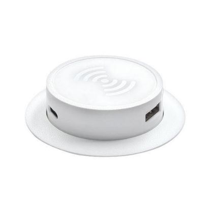 Obrázek Solight bezdrátová 15 W + USB A+C 20 W PD výsuvná nabíječka, bílá