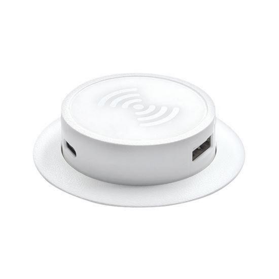 Obrázek Solight bezdrátová 15 W + USB A+C 20 W PD výsuvná nabíječka, bílá