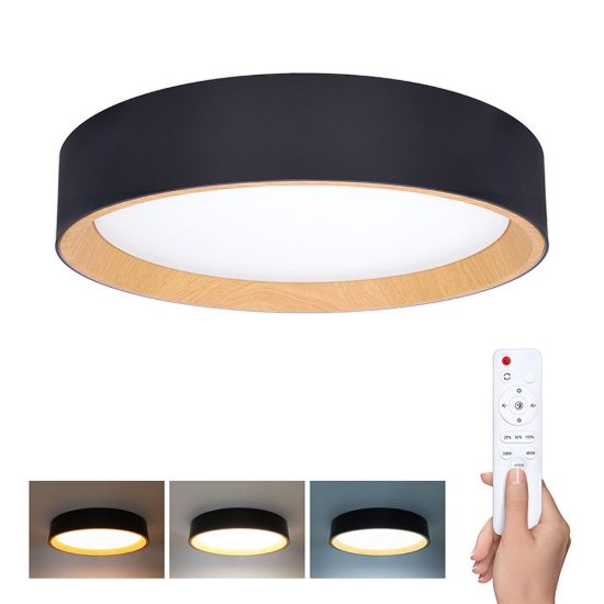 Obrázek Solight LED osvětlení s dálkovým ovladačem Larios Black, 48 W, 3360lm, 39cm, změna chromatičnosti, stmívatelné