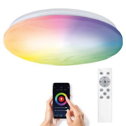 Obrázek Solight LED smart stropní světlo Wave, 30 W, 2300lm, wifi, RGB + CCT, dálkové ovládání
