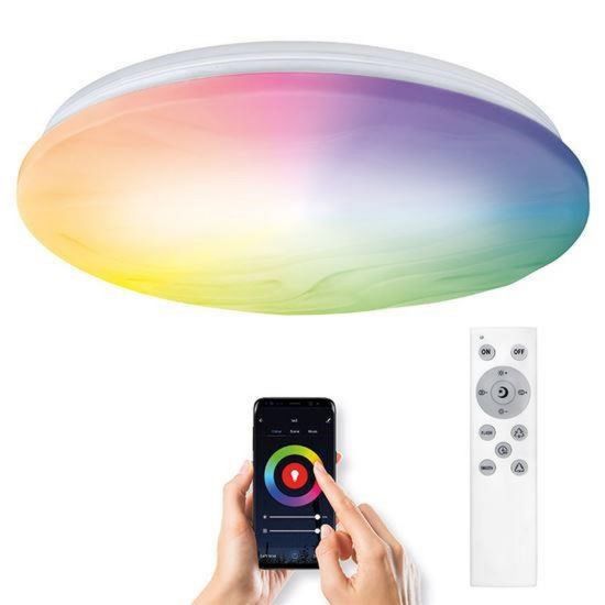 Obrázek Solight LED smart stropní světlo Wave, 30 W, 2300lm, wifi, RGB + CCT, dálkové ovládání