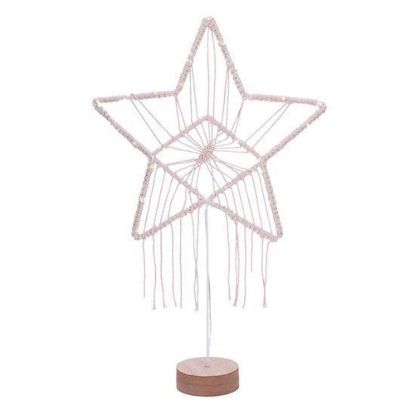 Obrázek Solight LED vánoční hvězda stolní, pletená, 35x LED, 2x AAA