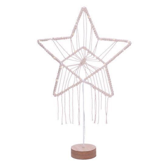 Obrázek Solight LED vánoční hvězda stolní, pletená, 35x LED, 2x AAA