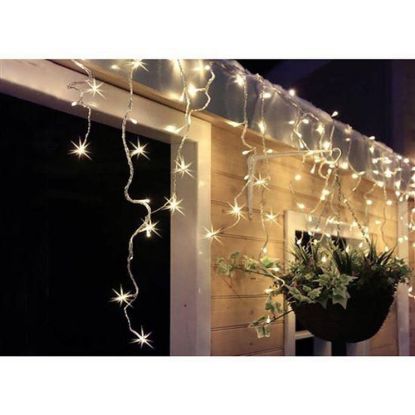 Obrázek Solight LED vánoční závěs, rampouchy, 360 LED, 9m x 0, 7m, přívod 6m, venkovní, teplé bílé světlo