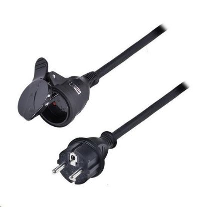 Obrázek Solight prodlužovací přívod - spojka, 1 zásuvka, 5m, 3 x 1, 5mm2, gumová, černá