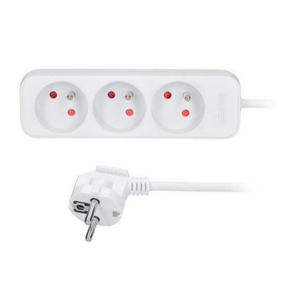 Obrázek Solight prodlužovací přívod 3m, 3 zásuvky, 16A/ 3680 W, PVC, bílý