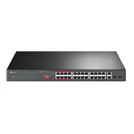 Obrázek TP- Link CCTV switch TL- SL1226P (24 x 100Mb/ s, 2xGbE/ 2xSFP combo, 24xPoE+, 250 W)