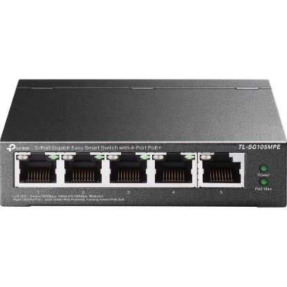 Obrázek TP- Link Easy Smart switch TL- SG105MPE (5xGbE, 4xPoE+, 120 W, fanless)