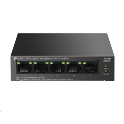 Obrázek TP- Link LiteWave switch LS105GP (5xGbE, 4xPoE+, 65 W, fanless)