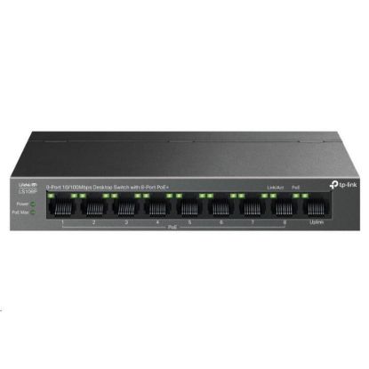 Obrázek TP- Link LiteWave switch LS109P (9 x 100Mb/ s, 8xPoE+, 63 W, fanless)