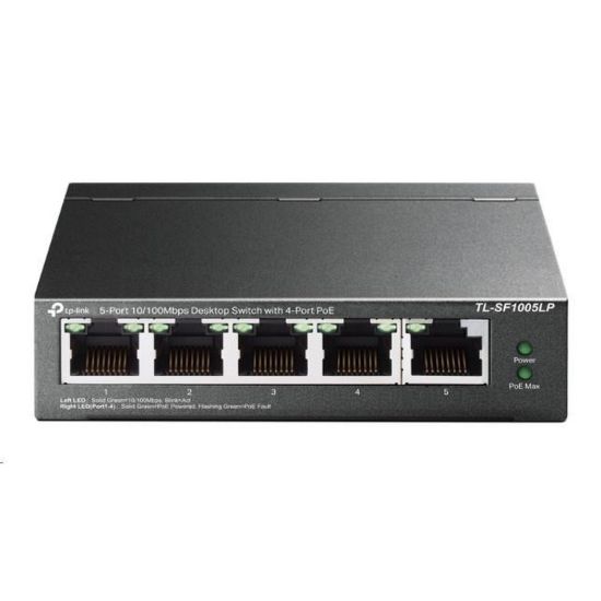 Obrázek TP- Link switch TL- SF1005LP (5 x 100Mb/ s, 4xPoE, 41 W, fanless)