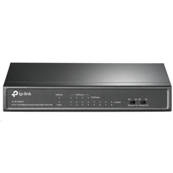 Obrázek TP- Link switch TL- SF1008LP (8 x 100Mb/ s, 4xPoE, 41 W, fanless)