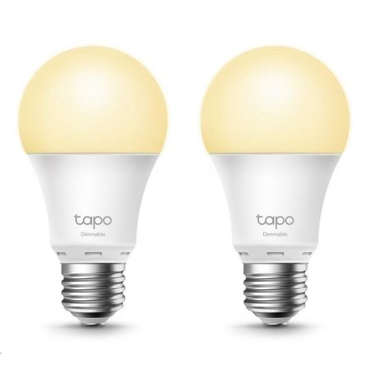 Obrázek TP- Link Tapo L510E (2- pack) chytrá WiFi stmívatelná LED žárovka (bílá, 2700K, 806lm, 2, 4GHz, E27)