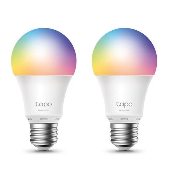 Obrázek TP- Link Tapo L530E(2- pack) chytrá WiFi stmívatelná LED žárovka (barevná, 2500K- 6500K, 806lm, 2, 4GHz, E27)