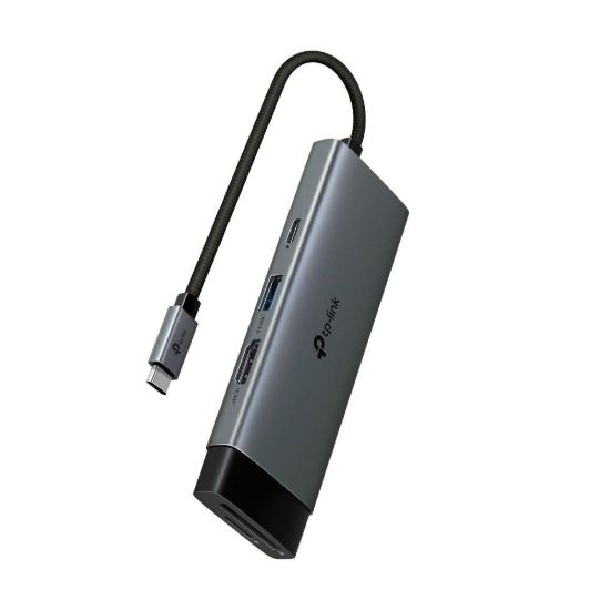 Obrázek TP- Link UH7021C USB- C hub 7v1 (3x USB3.2Gen1, 1xUSB- C3.2Gen1, 1xHDMI, 1xSD, 1xmicroSD, PD 100 W)
