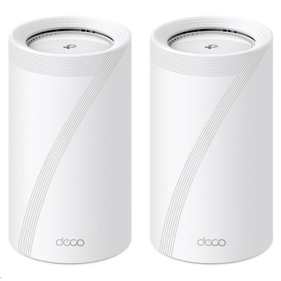 Obrázek TP- Link Deco BE85(2- pack) WiFi7 Mesh(BE22000, 2, 4GHz/ 5GHz/ 6GHz, 1 x 10GbELAN/ WAN, 1xSFP+/ 10GbELANcombo, 2 x…